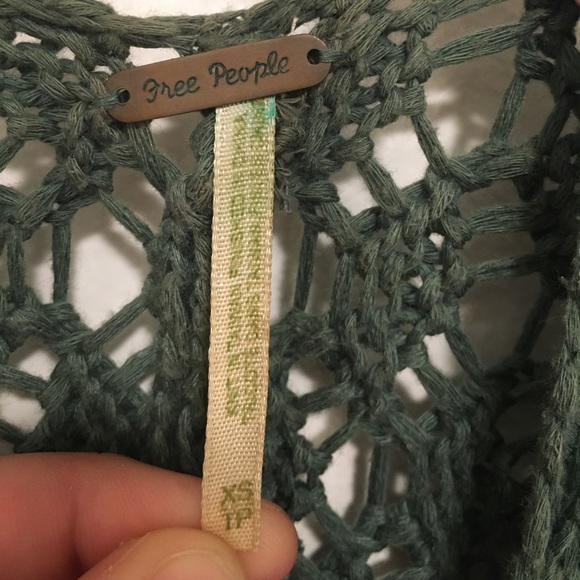 Free People green flowy vest - Picture 3 of 6